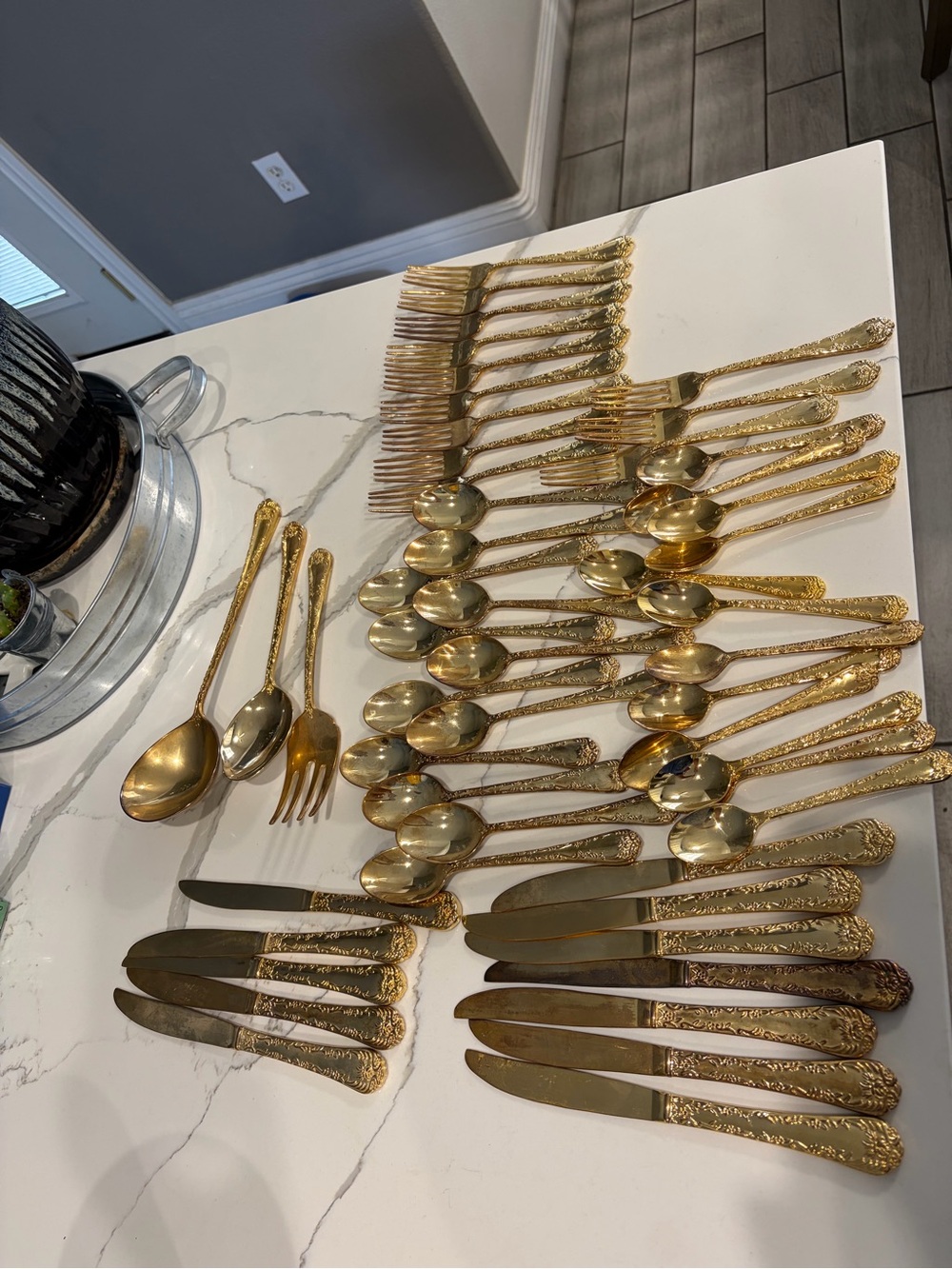 Vintage MG. Roger’s &Gold Stainless Flatware Set - Elegant Gold Cutlery for Home